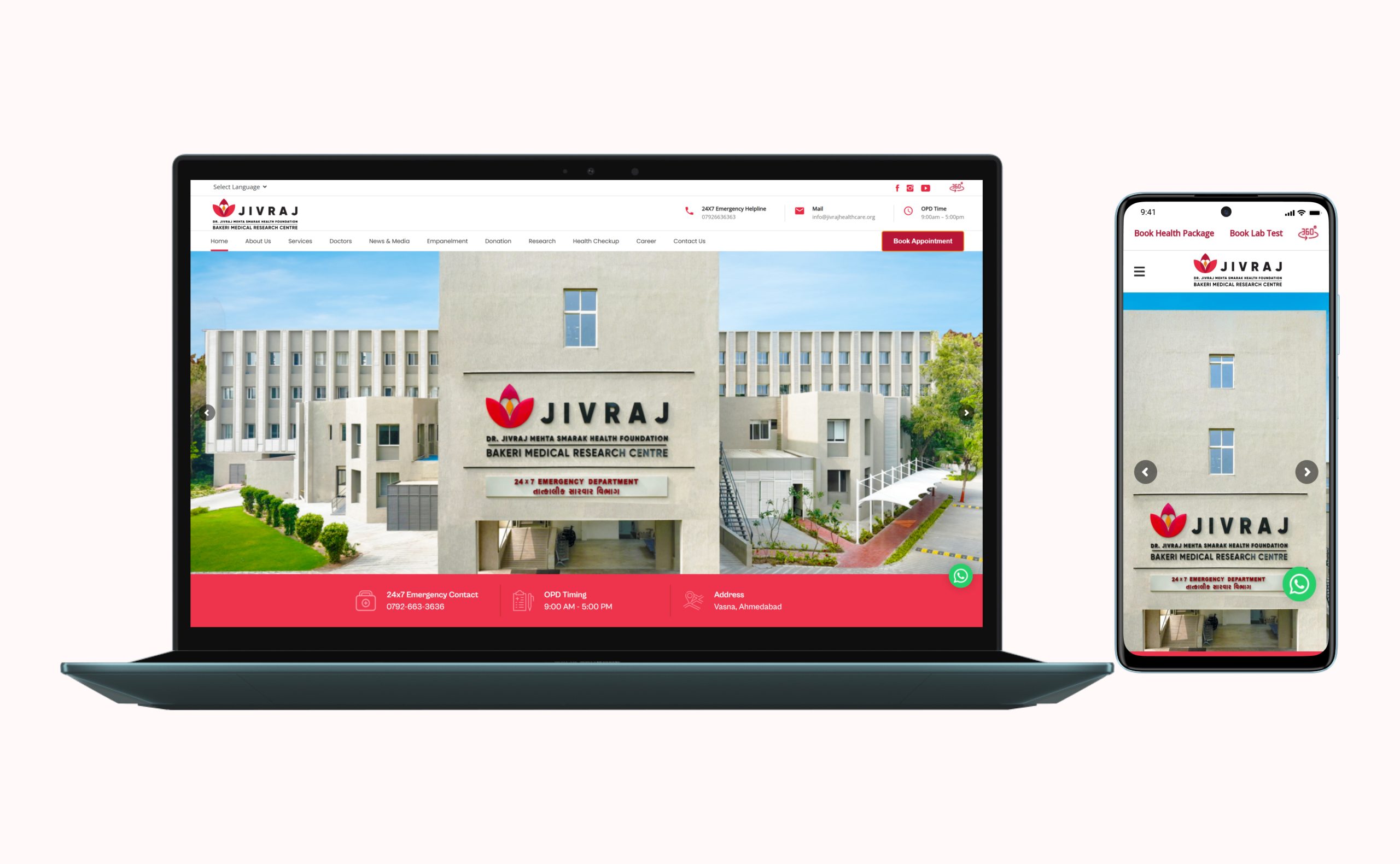 Jivraj Hospital Website