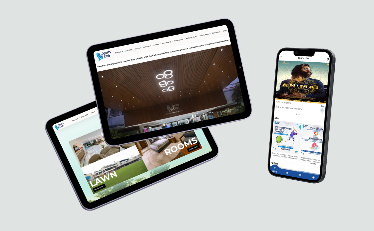 Sports Club of Gujarat website and mobile app